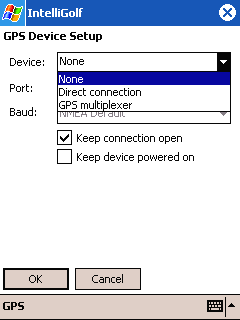 IntelliGPS Setup Screen.