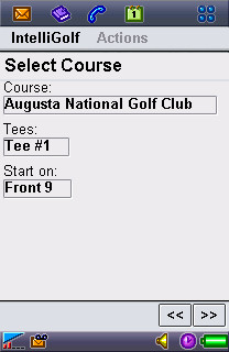 Choose Course Screen.