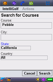 Select Course Screen.