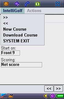 Select Course Screen.