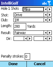 Shot Tracking screen.