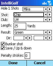 Shot Tracking screen.