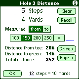 Distance Calculator Screen.