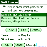 Choose Course Screen.